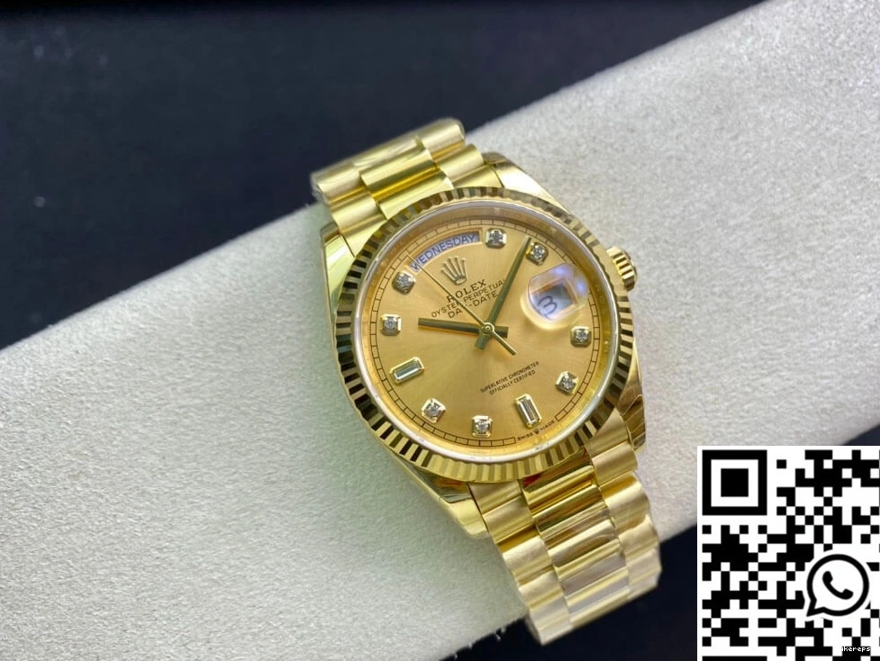 Day-Date Champagne Yellow Dial Factory M128238-0008 EW Gold Rolex 0130